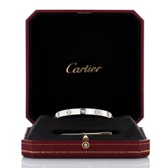 Cartier 6 Diamond Love Bracelet in 18k White Gold with Box & Screwdriver