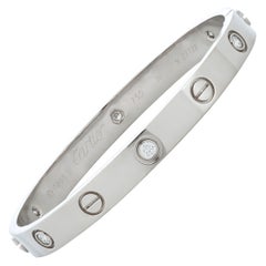 Cartier 6 Diamond Love Bracelet in 18k White Gold with Box & Screwdriver