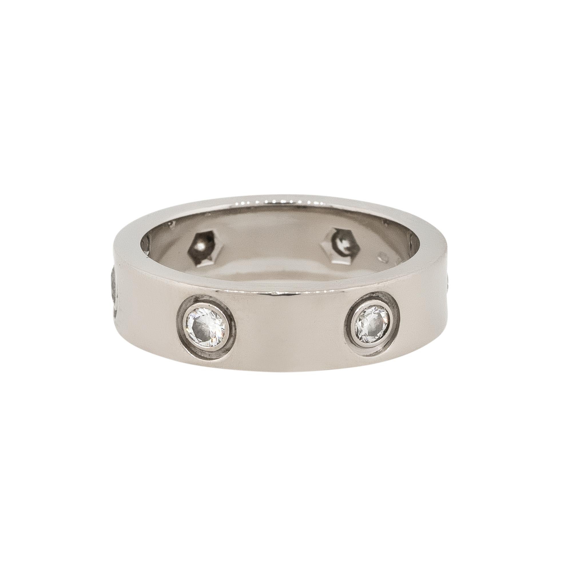 Cartier Anillo Amor 6 Diamantes 18 Quilates En Stock Moderno en venta