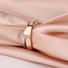 Cartier 6 Diamond Rose Gold White Gold Love Ring