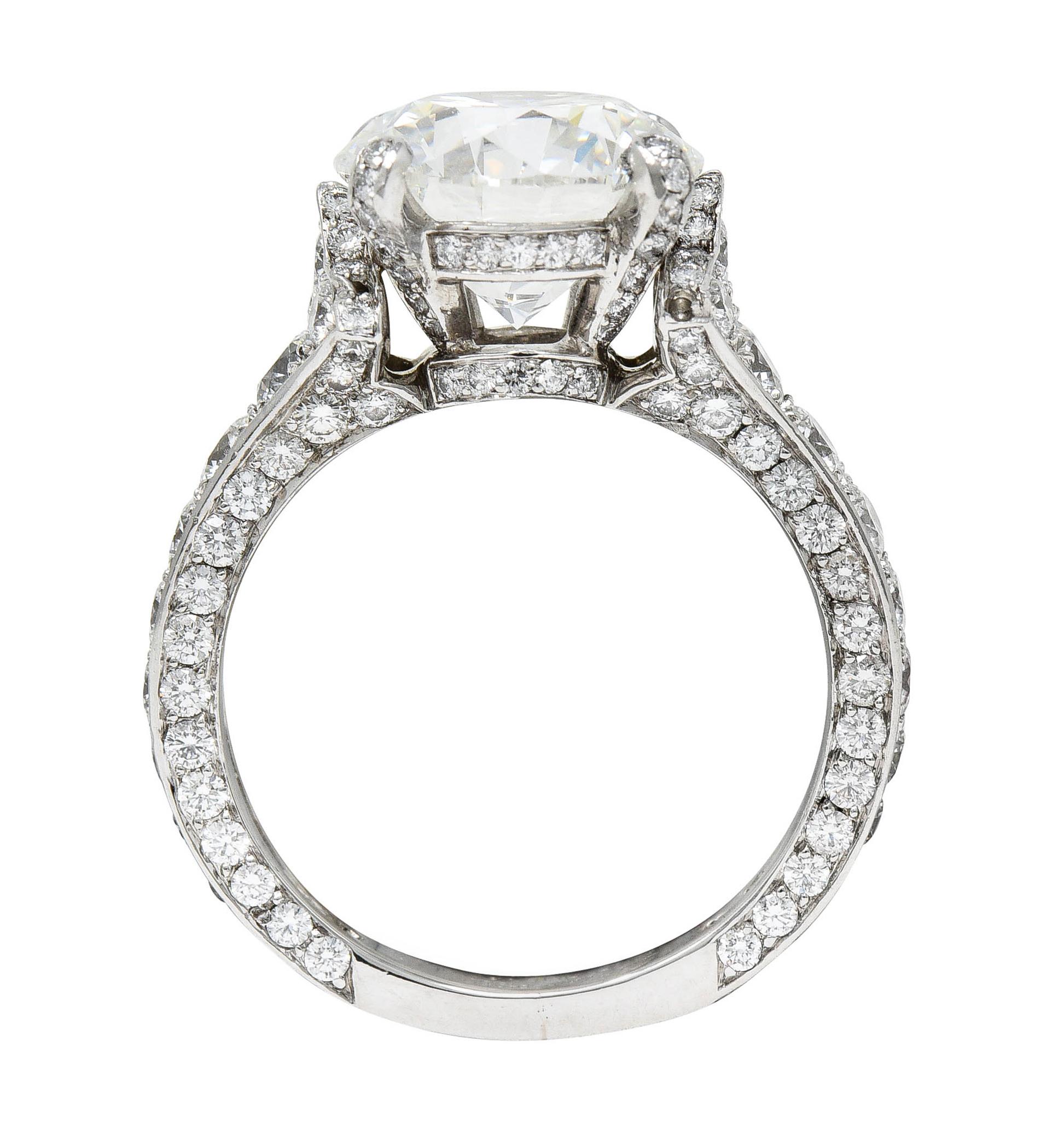 Cartier 6.08 Carats Diamond Platinum Engagement Ring GIA 1