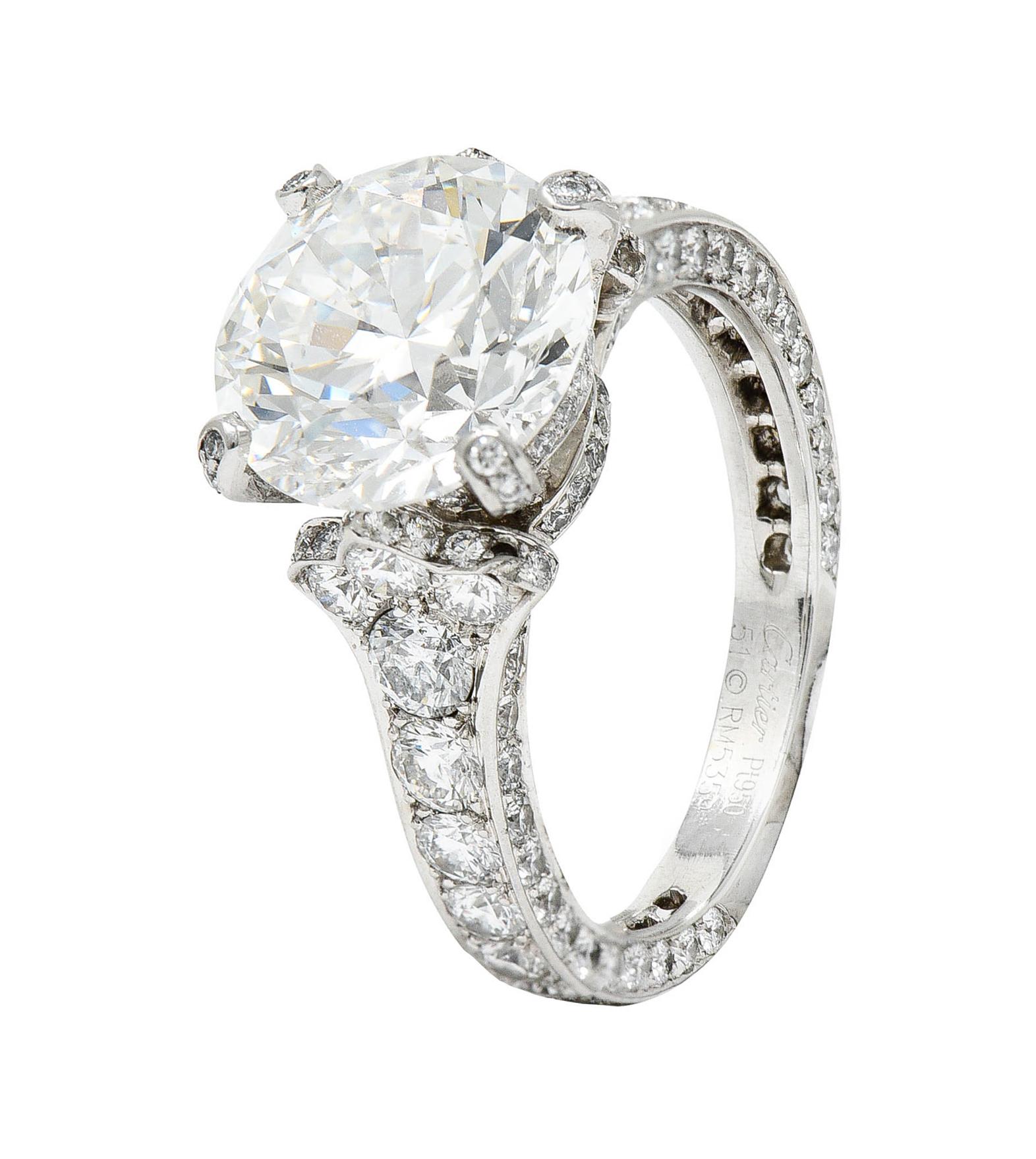 Cartier 6.08 Carats Diamond Platinum Engagement Ring GIA 3