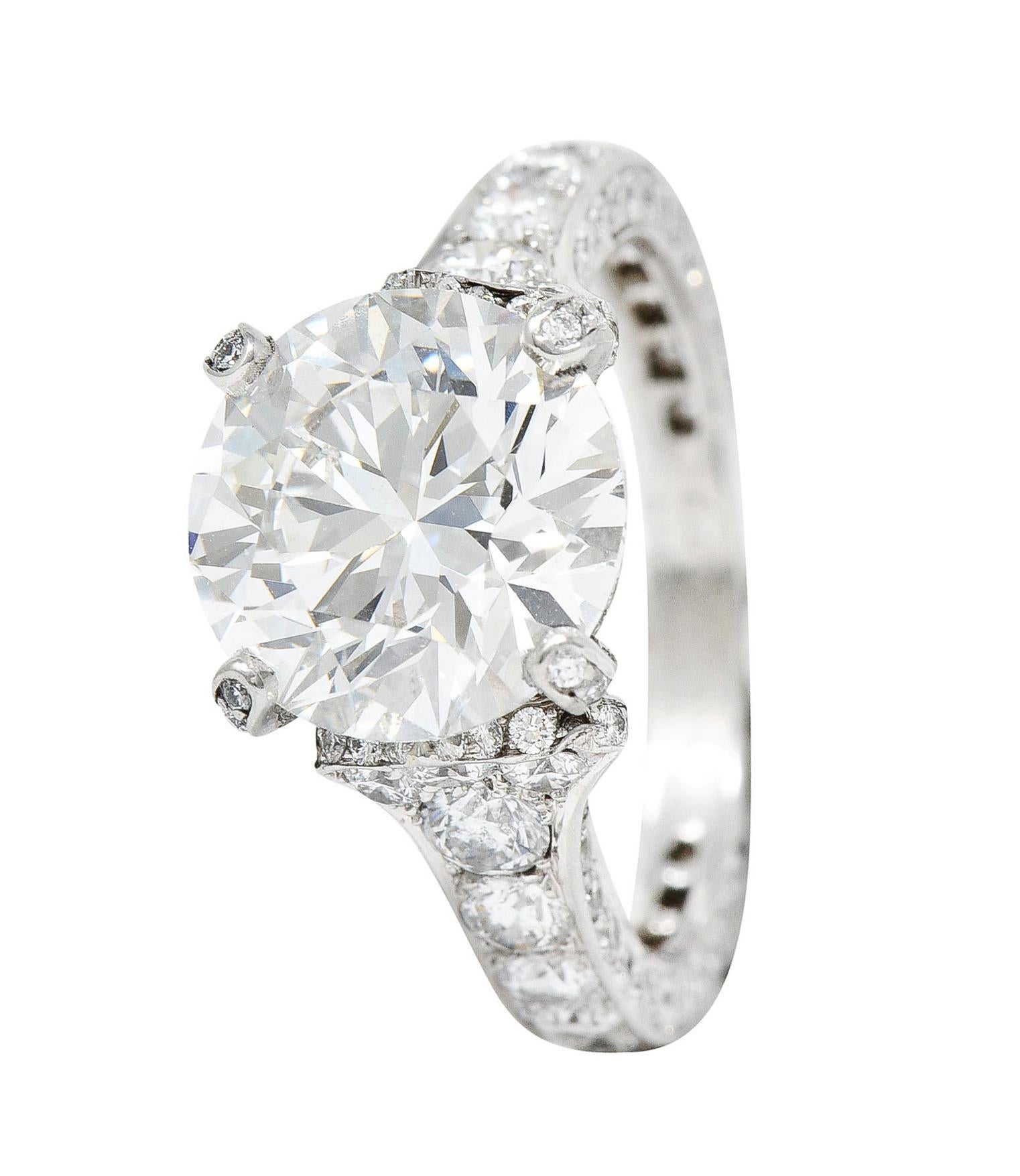 Women's or Men's Cartier 6.08 Carats Diamond Platinum Engagement Ring GIA