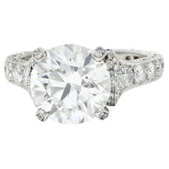 Cartier 6.08 Carats Diamond Platinum Engagement Ring GIA