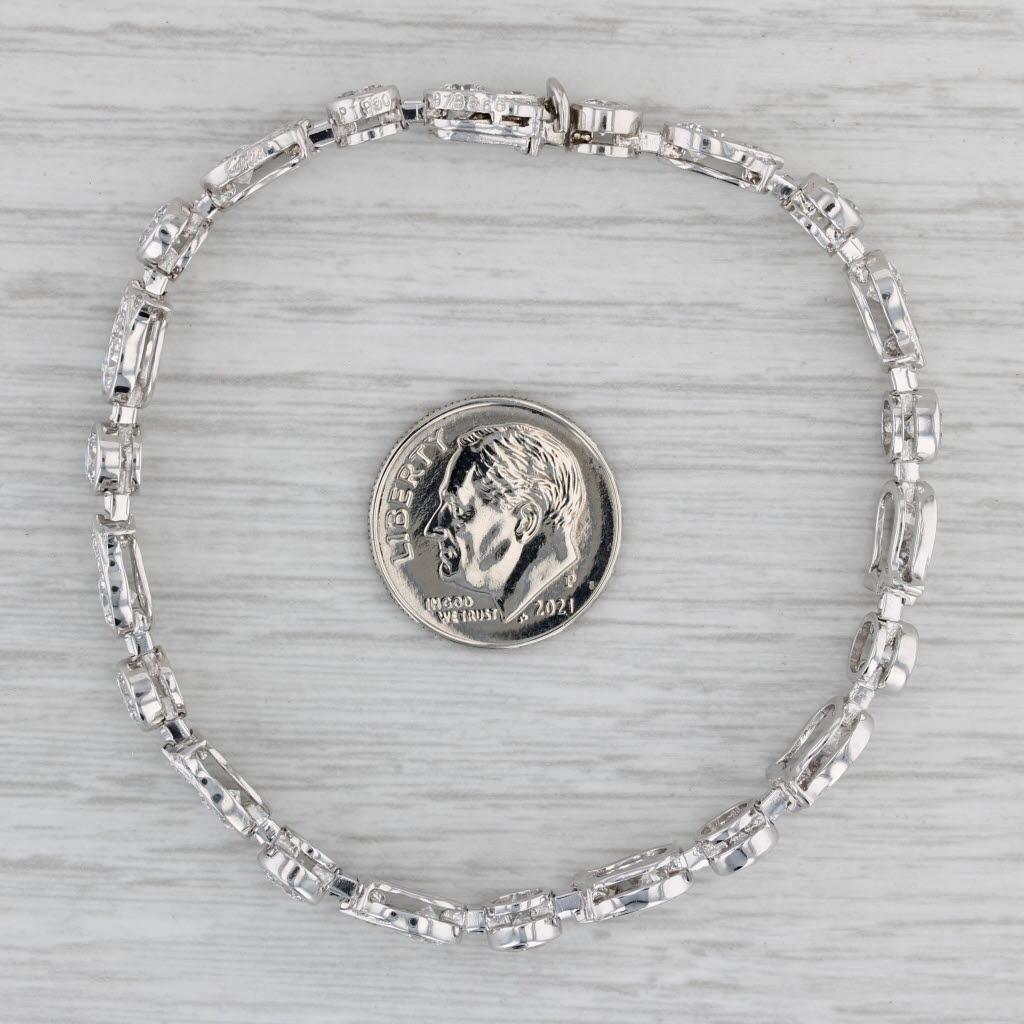 Cartier 6.25ctw VVS Diamond Tulip Tennis Bracelet & Box 950 Platinum 6.75
