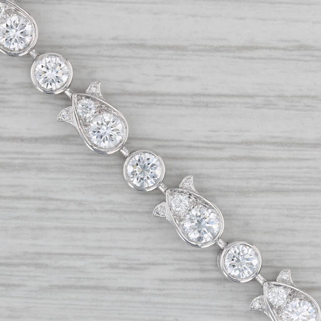 Cartier 6.25ctw VVS Diamond Tulip Tennis Bracelet & Box 950 Platinum 6.75
