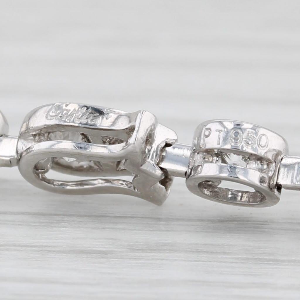 Cartier 6.25ctw VVS Diamond Tulip Tennis Bracelet & Box 950 Platinum 6.75