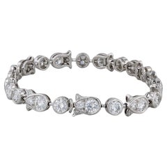 Cartier 6.25ctw VVS Diamond Tulip Tennis Bracelet & Box 950 Platinum 6.75"