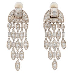 Cartier 6.50 Carat Diamond Drop Earrings in 18K White Gold