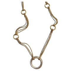 Cartier 6.50 Carat18K Pink, Yellow & White Gold Diamond Trinity Station Necklace