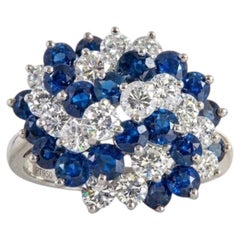 Cartier 6.60 Carat Diamond and Sapphire Platinum Ring
