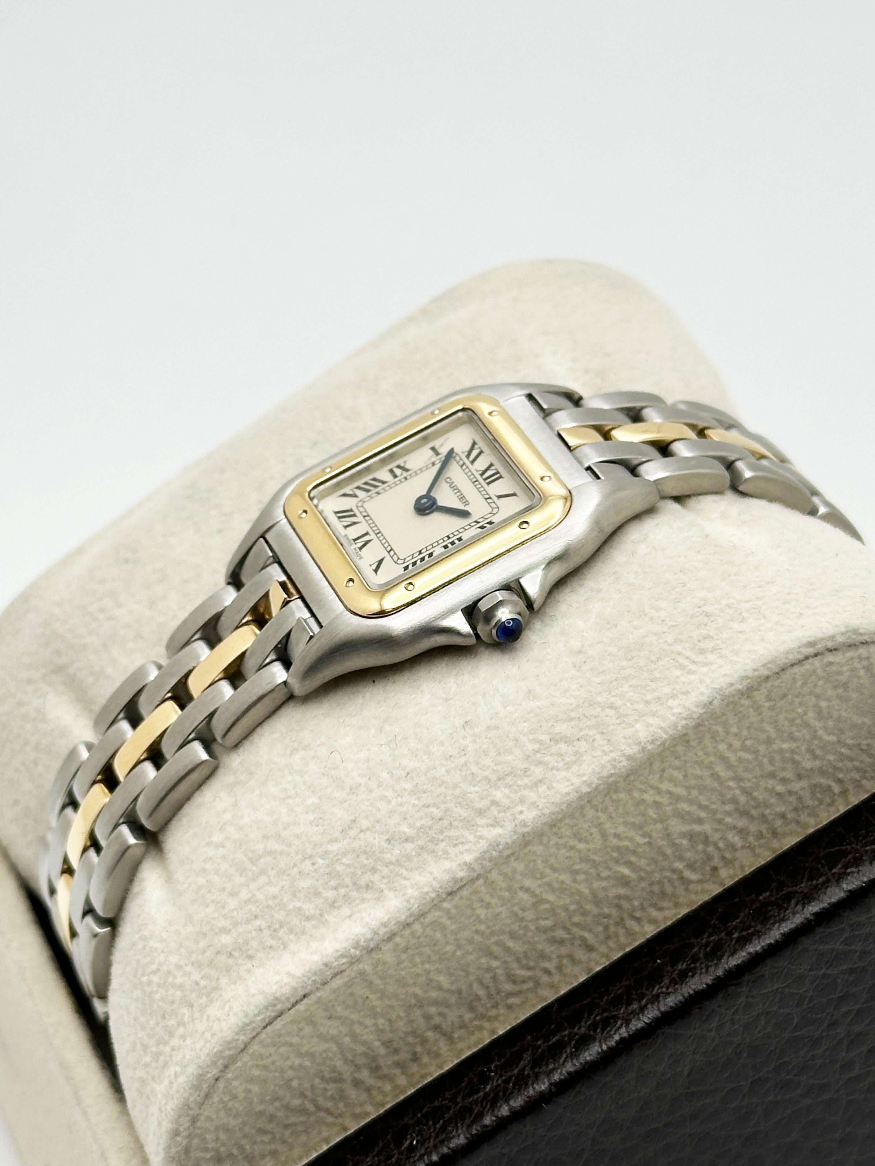 Women's Cartier Panthere Ladies One Row 66921 18K Yellow Gold Stainless Steel Box Paper