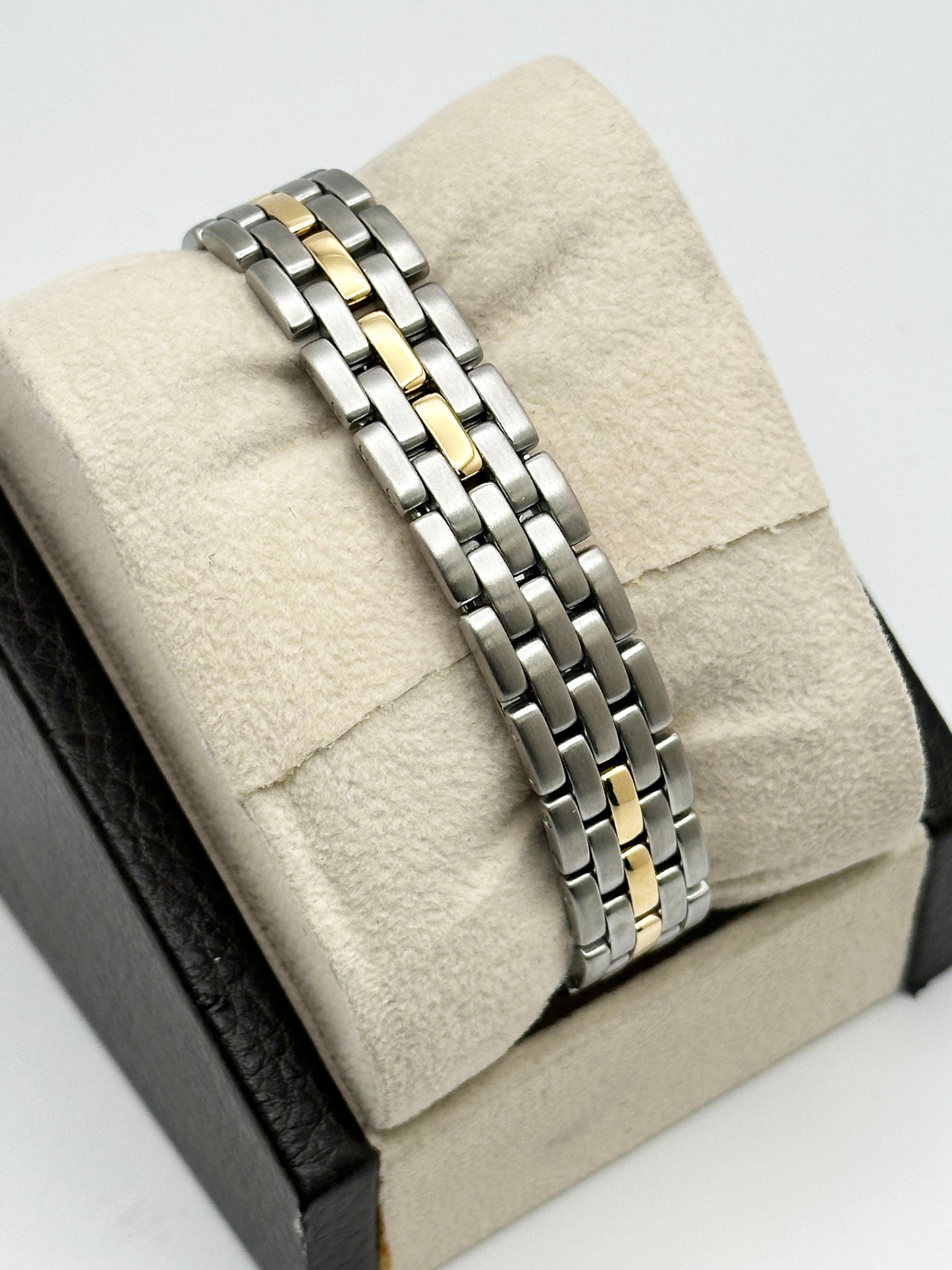 Cartier Panthere Ladies One Row 66921 18K Yellow Gold Stainless Steel Box Paper 1