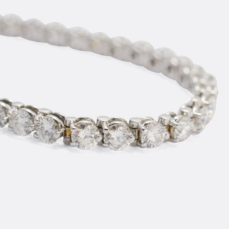 Cartier 6.75 Carat Diamond White Gold Tennis Bracelet at ...