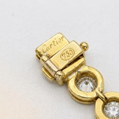 Cartier 7 Carat Diamond Bezel Set 18k Yellow Gold Tennis Bracelet