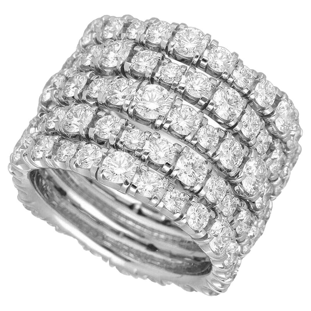 Cartier 7.16ct Diamonds Eternity 18Karat White Gold Essential Lines Ring US7 1/2 For Sale