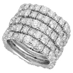 Cartier 7.16ct Diamonds Eternity 18Karat White Gold Essential Lines Ring US7 1/2