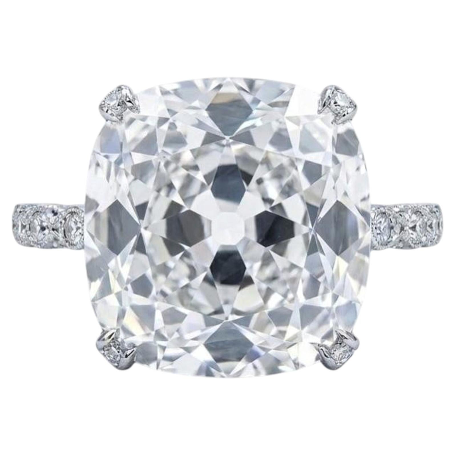 Cartier 7.5 Carat Cushion Brilliant Cut Diamond Ring For Sale