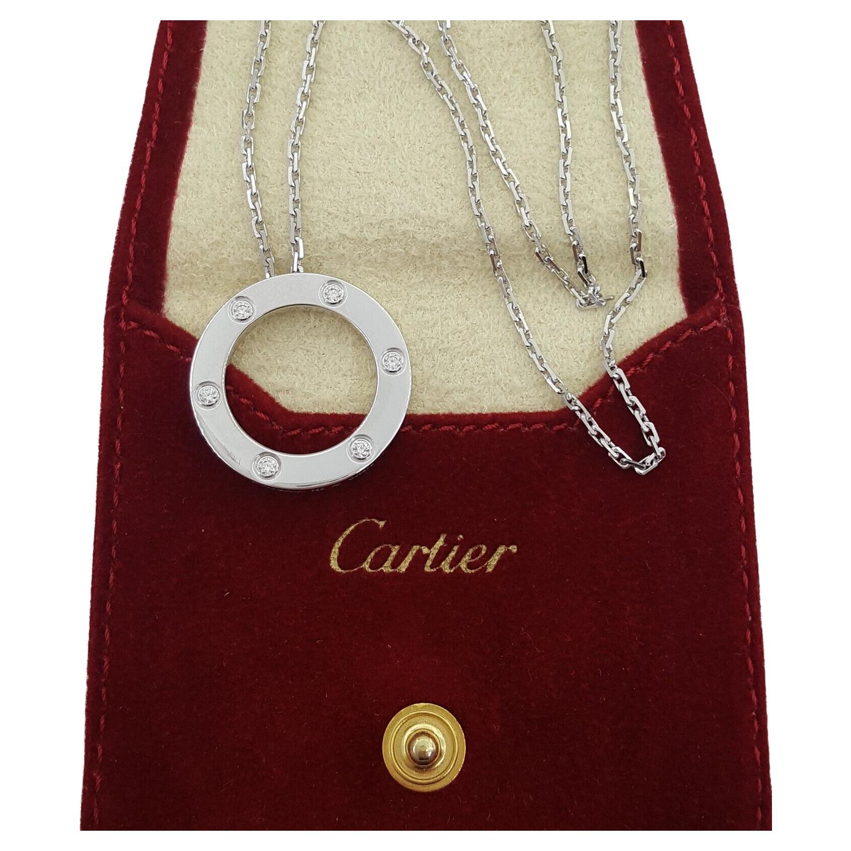 Taille ronde Cartier 750  Collier à pendentifs en diamants OJO  en vente