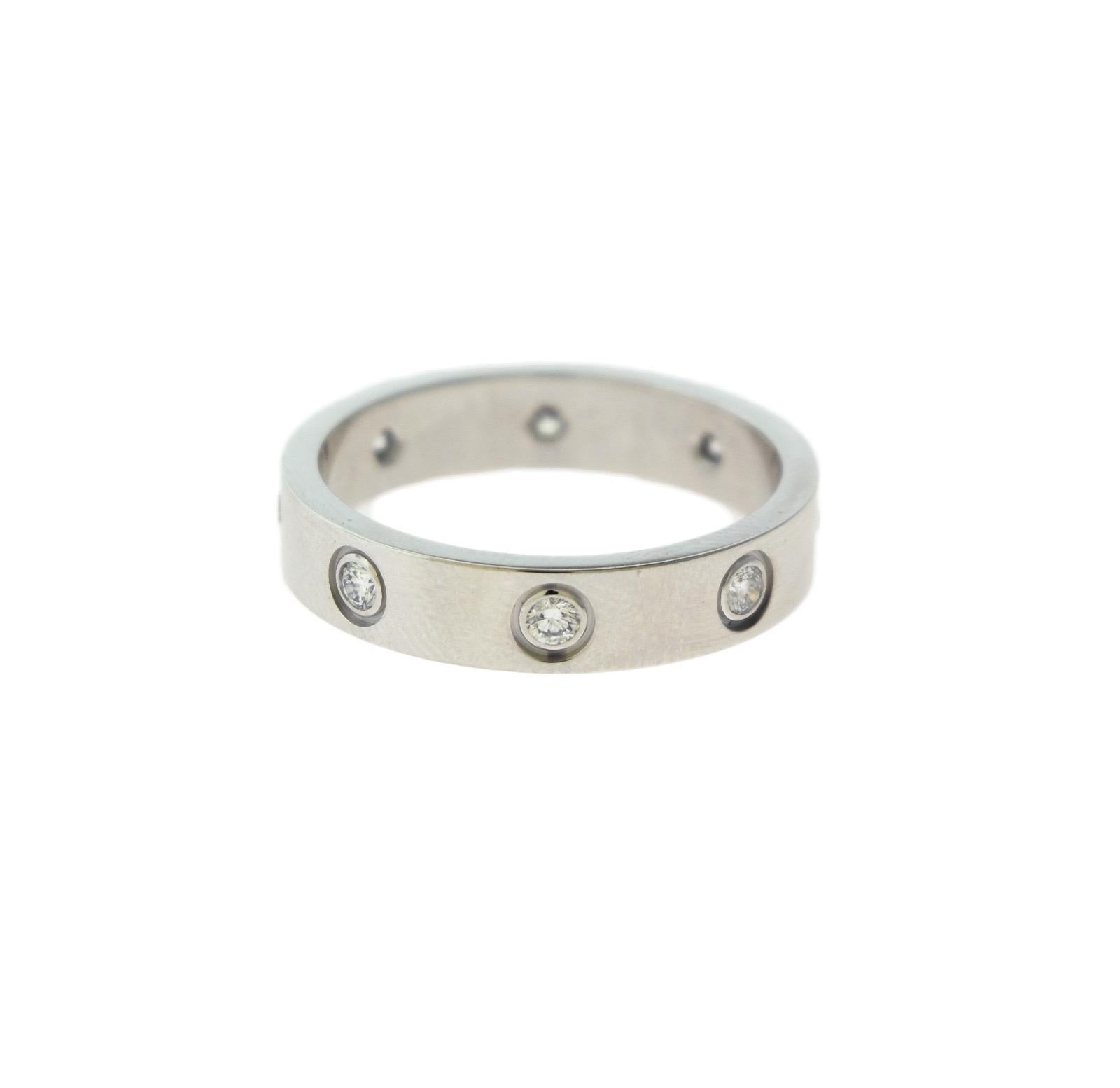 cartier love wedding band 8 diamonds