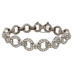 Cartier 8.00 Carat Round Brilliant G VS1 Diamond Platinum Art-Deco Bracelet