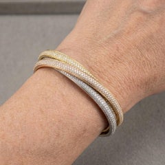Bracelet Trinity Cartier en or tricolore 18 carats, serti de diamants de 9 carats