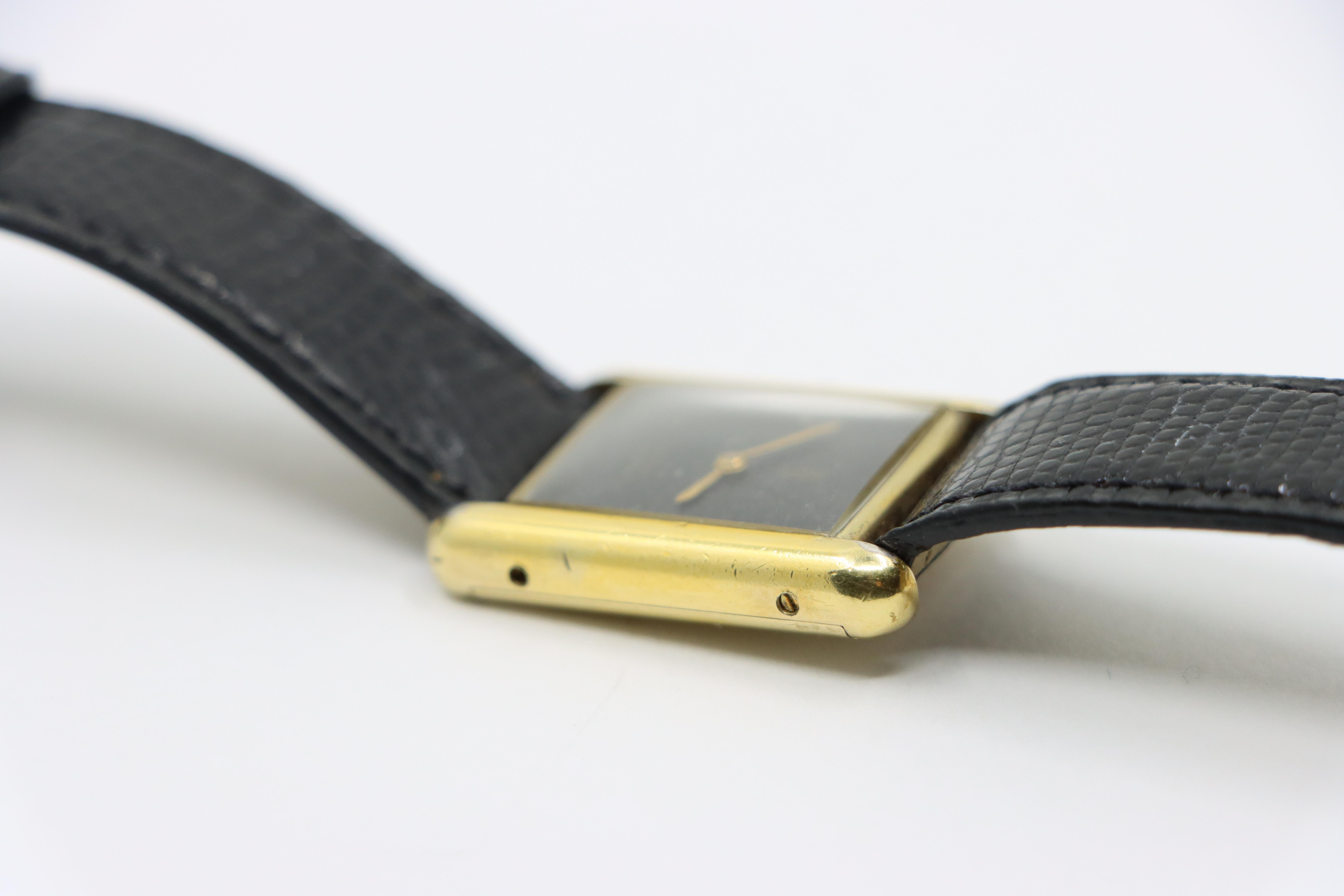Cartier 925 Silver Gold Plated Quartz Watch 9