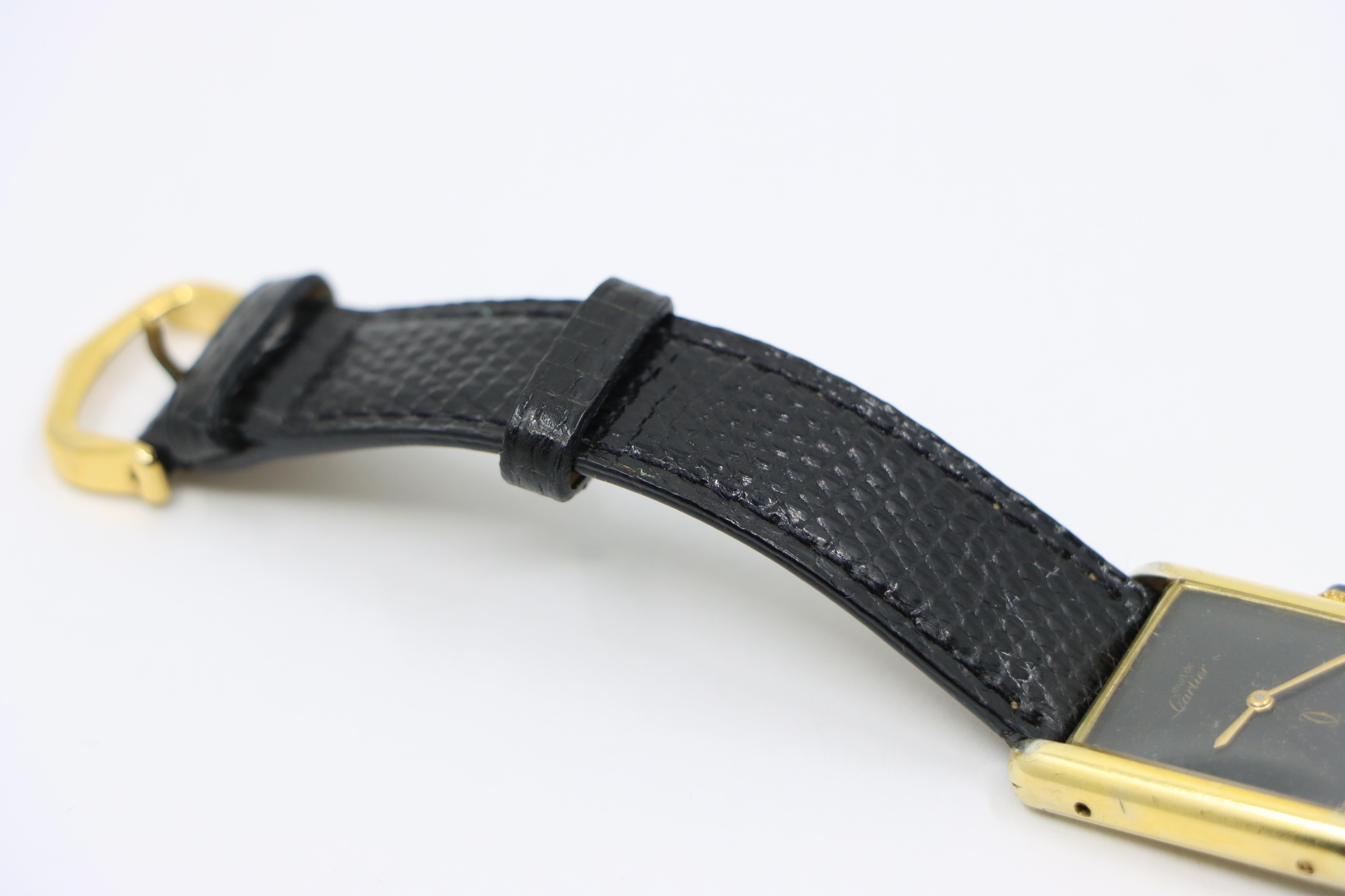 Cartier 925 Silver Gold Plated Quartz Watch 10