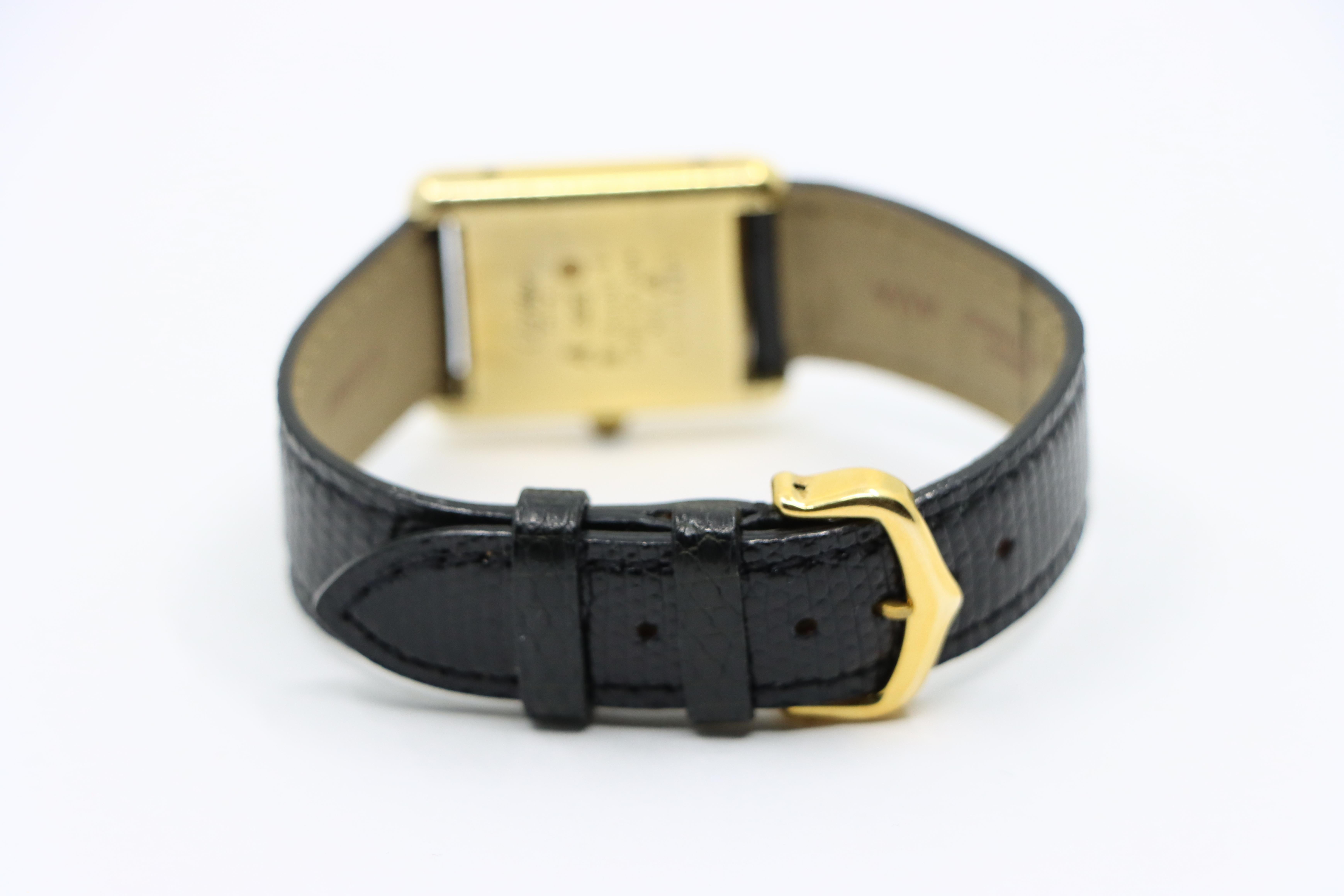 Cartier 925 Silver Gold Plated Quartz Watch 4