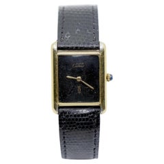 Cartier 925 Silver Gold Plated Quartz Watch