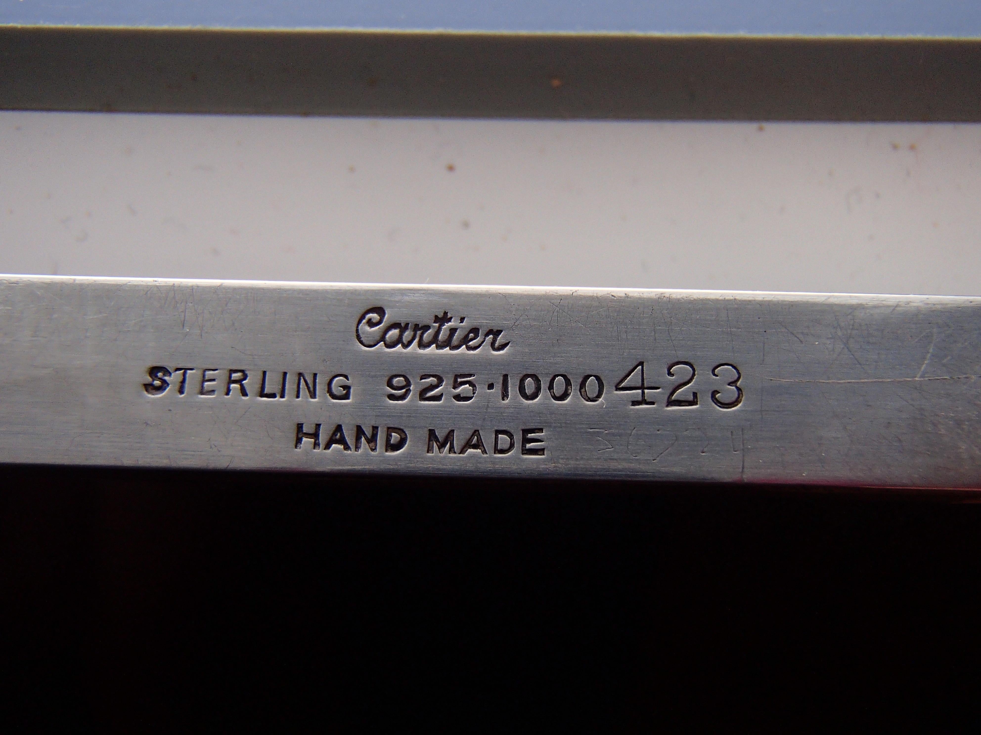 Cartier 925 Sterling Silver Table Picture Frame Very Sober and Elegant For Sale 7