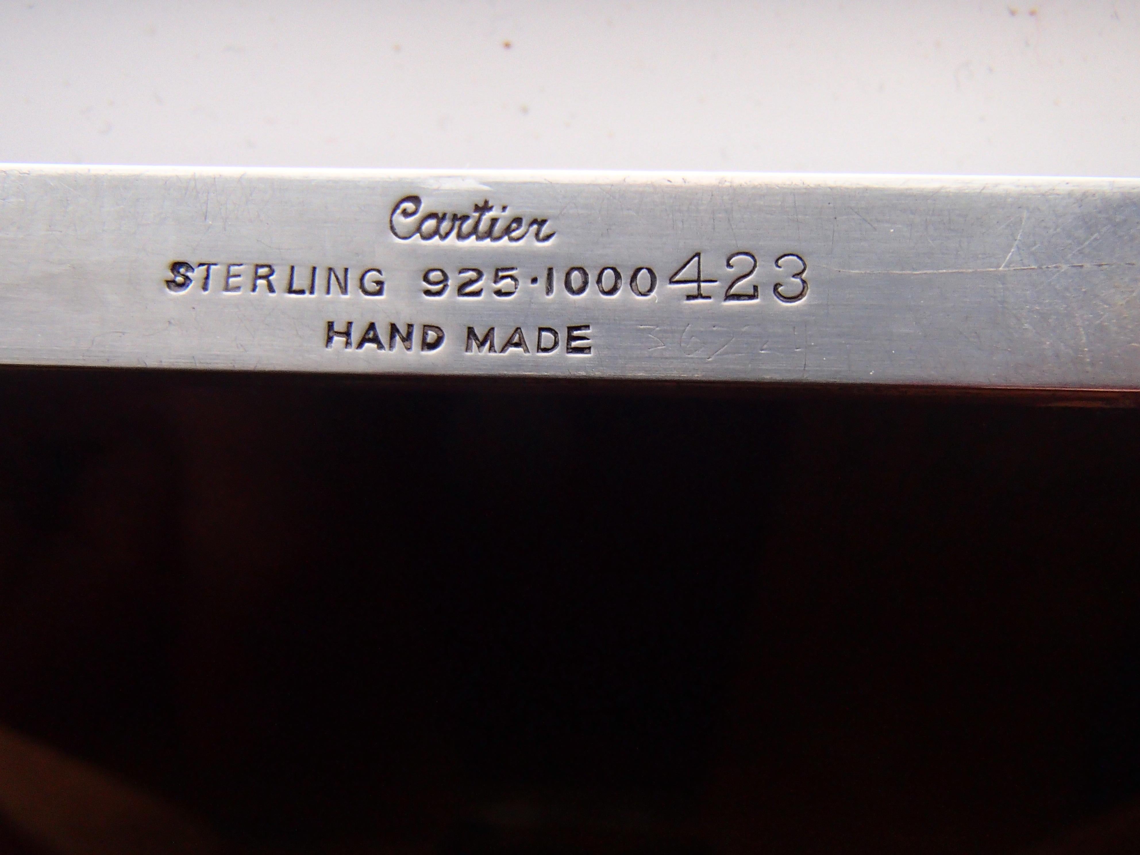 Cartier 925 Sterling Silver Table Picture Frame Very Sober and Elegant For Sale 8