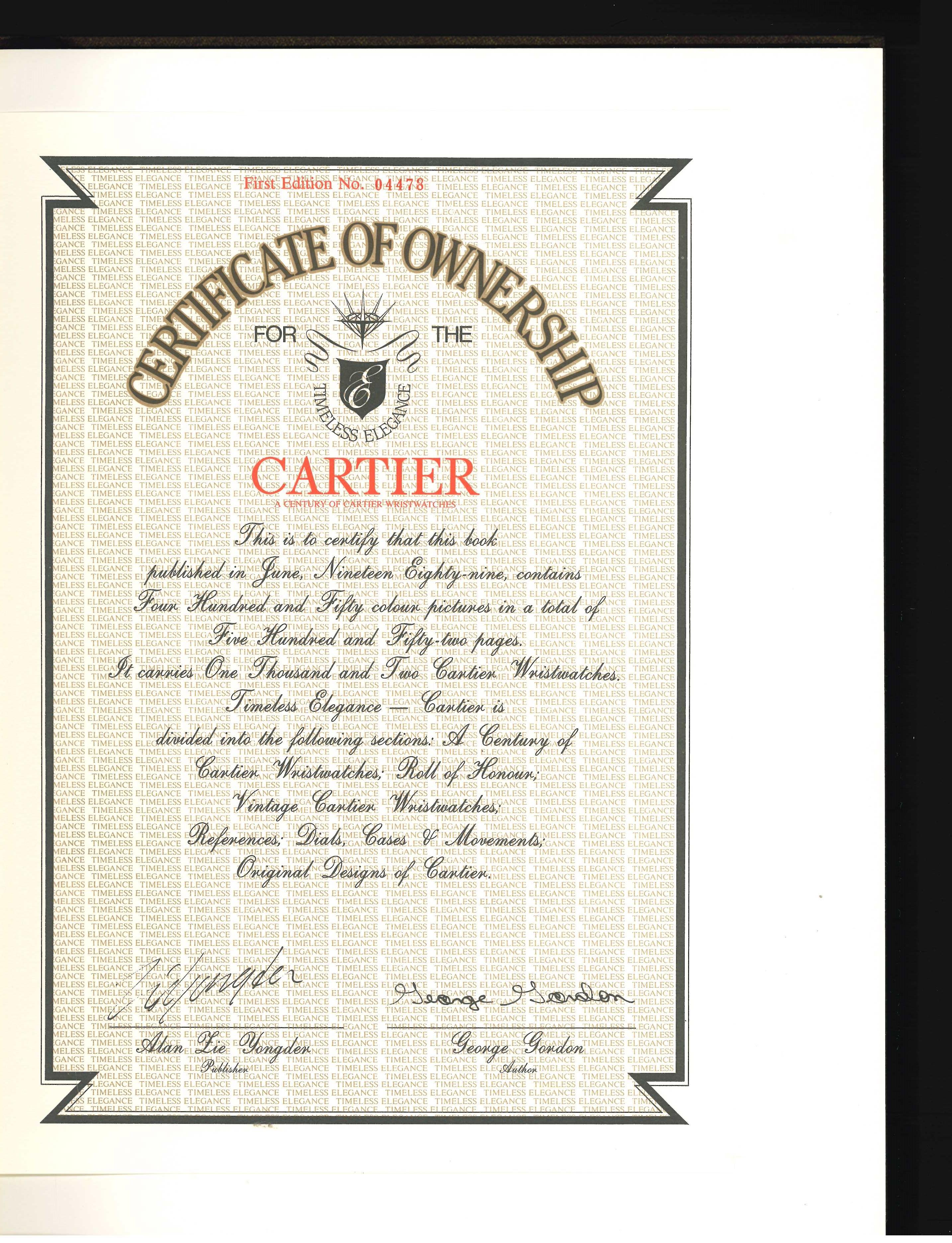 An extensive hardback book with the original presentation slipcase. The certificate of ownership to the front of the book states as follows - 