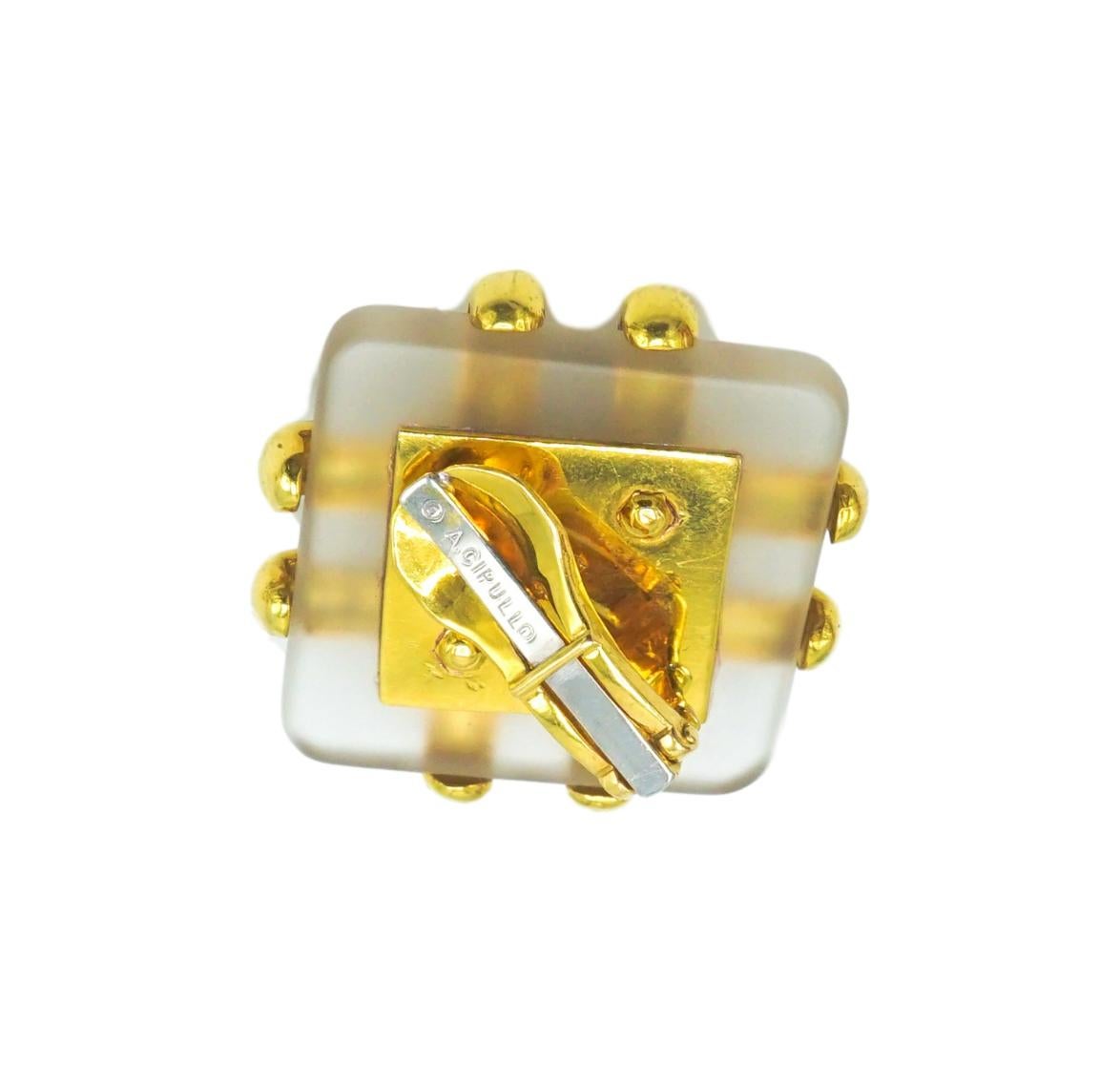 Cartier, A. Cipullo 18 Karat Yellow Gold Rock Crystal and Onyx For Sale 4