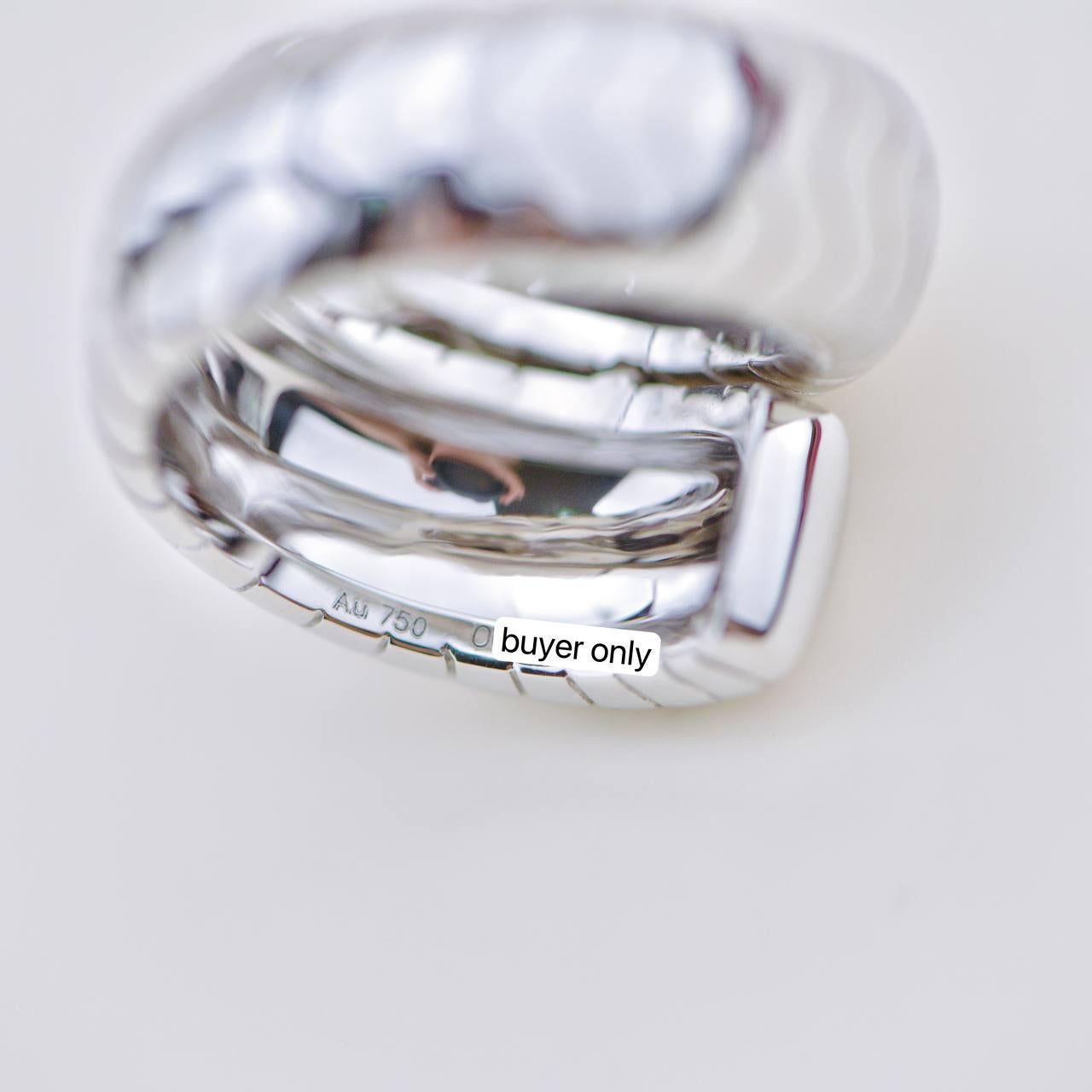 Cartier A Lakarda Panthère 18K White Gold Tsavorite Onyx Ring Size 51 For Sale 6