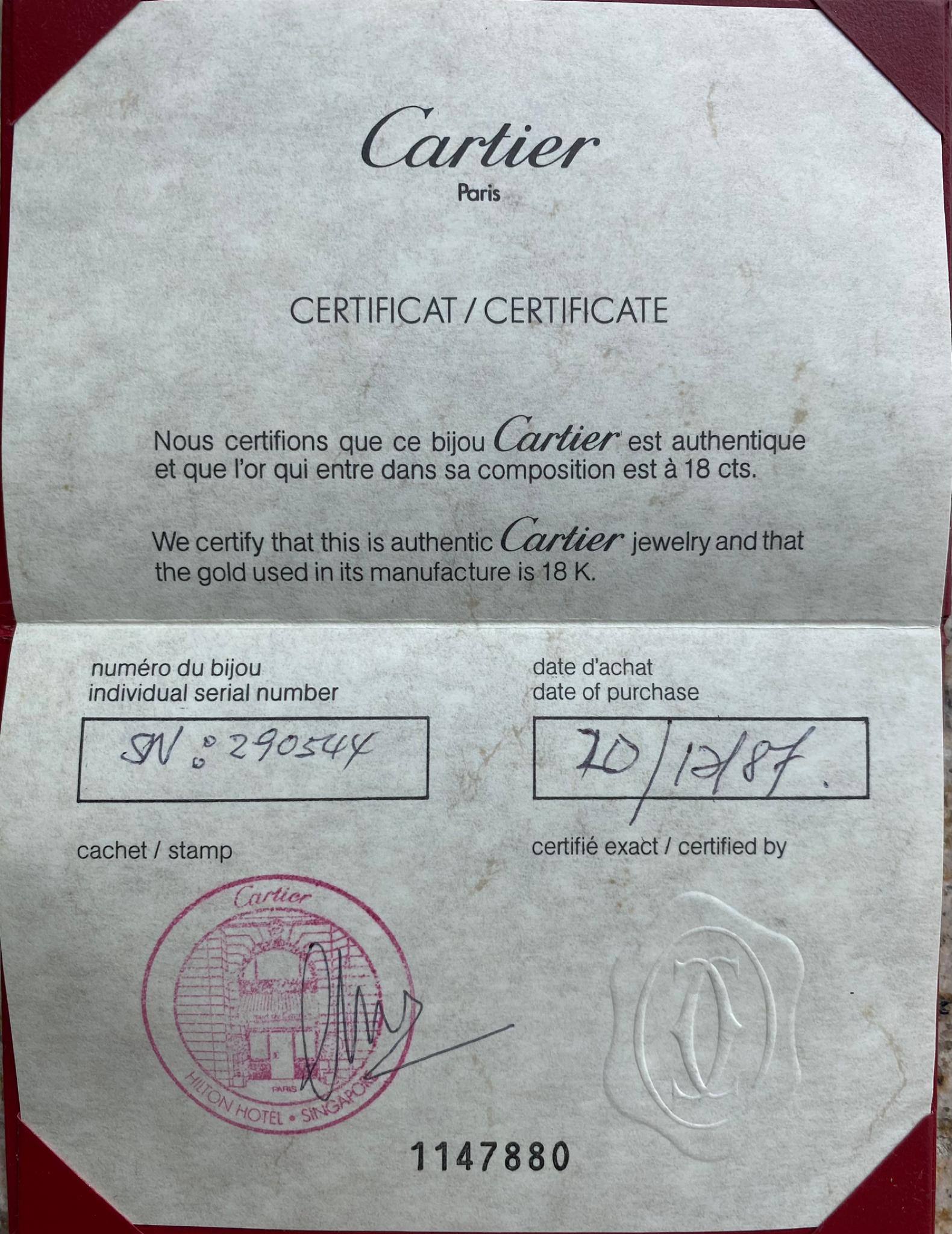 Cartier a pair of “Trinity” diamond earrings set with case and certificate 1