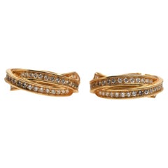 Cartier ein Paar Trinity-Diamanten-Ohrringe mit Etui und Zertifikat