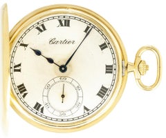 Cartier. A Rare Gold Half Hunter Slim Dress Pocket Watch C1930