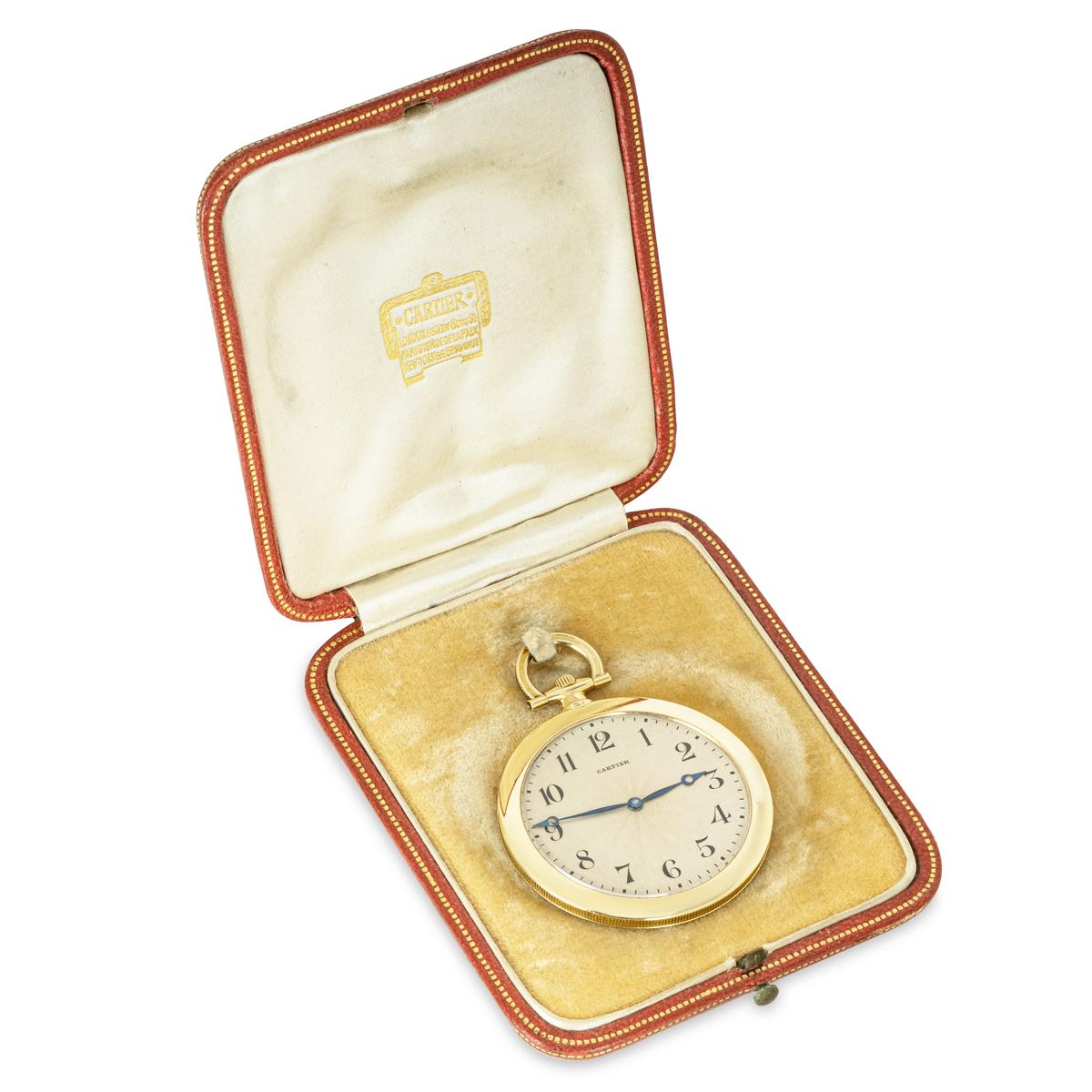 Cartier. A Rare Gold Slim Keyless Lever Pocket Watch C1930 For Sale 2