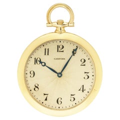 Cartier. Raro reloj de bolsillo de palanca sin llave Slim de oro C1930
