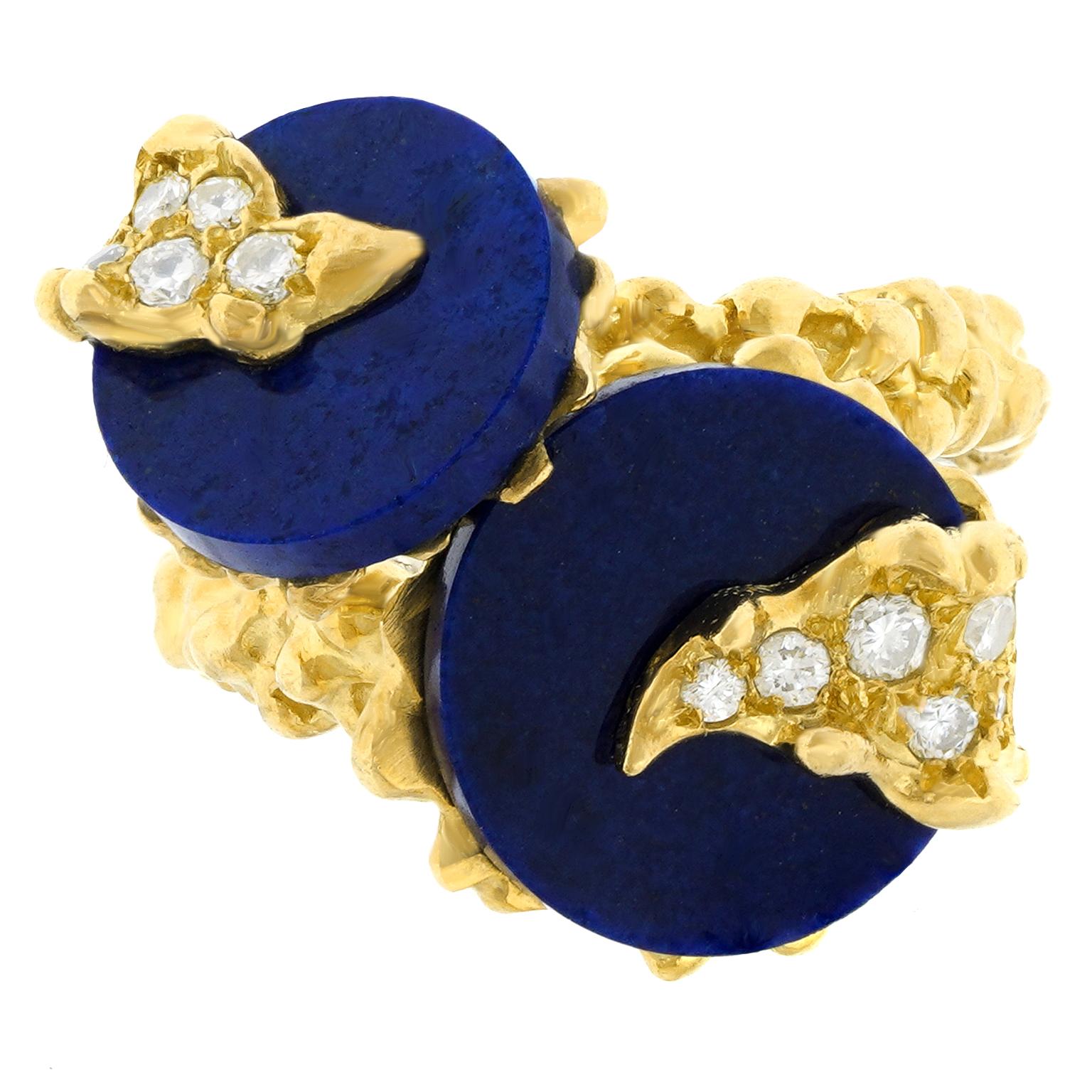 Brilliant Cut Cartier Abstract Seventies Ring For Sale