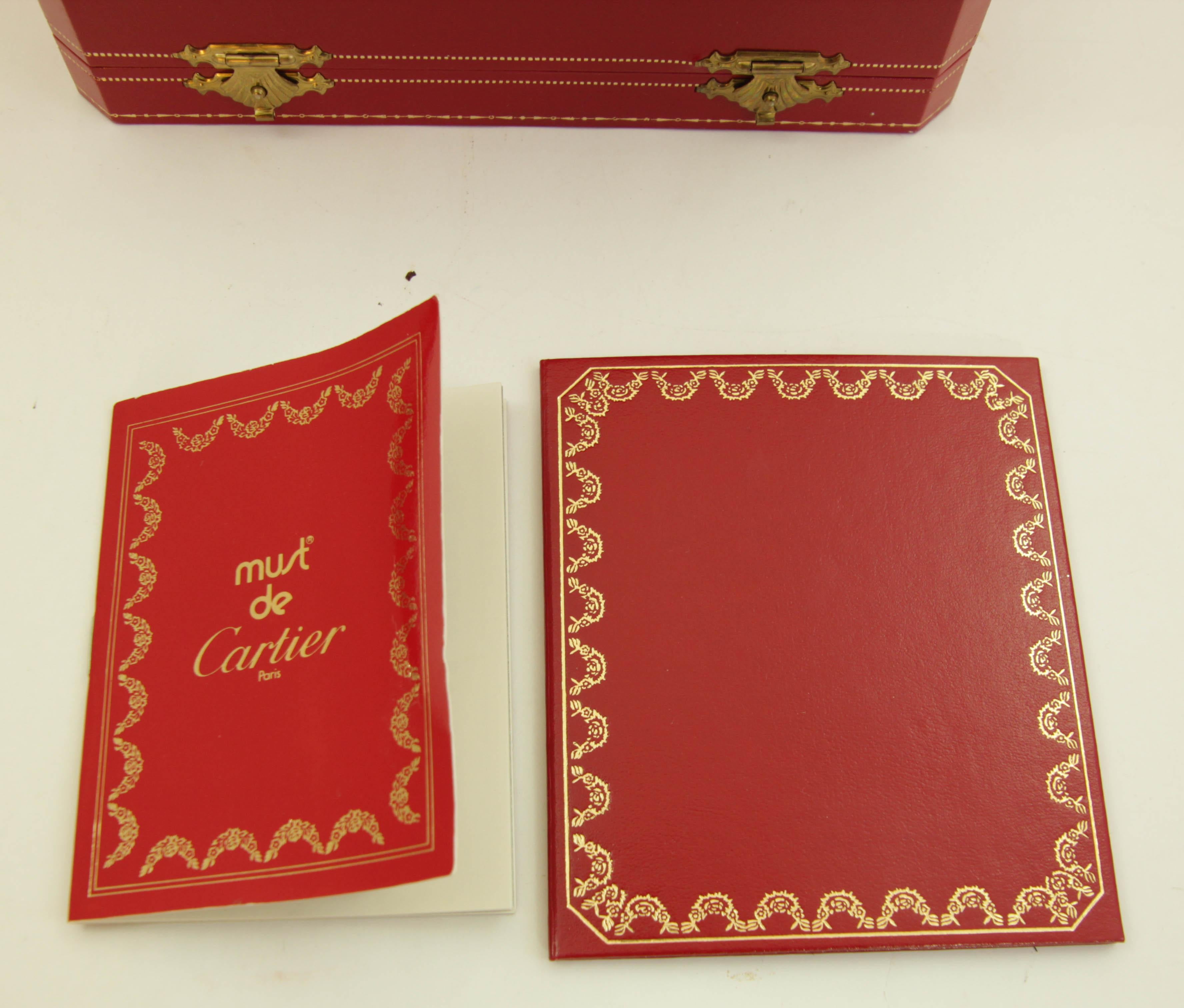 Cartier Accordion Clock with Date and White Roman Numeral Dial Circa 1980 For Sale 8