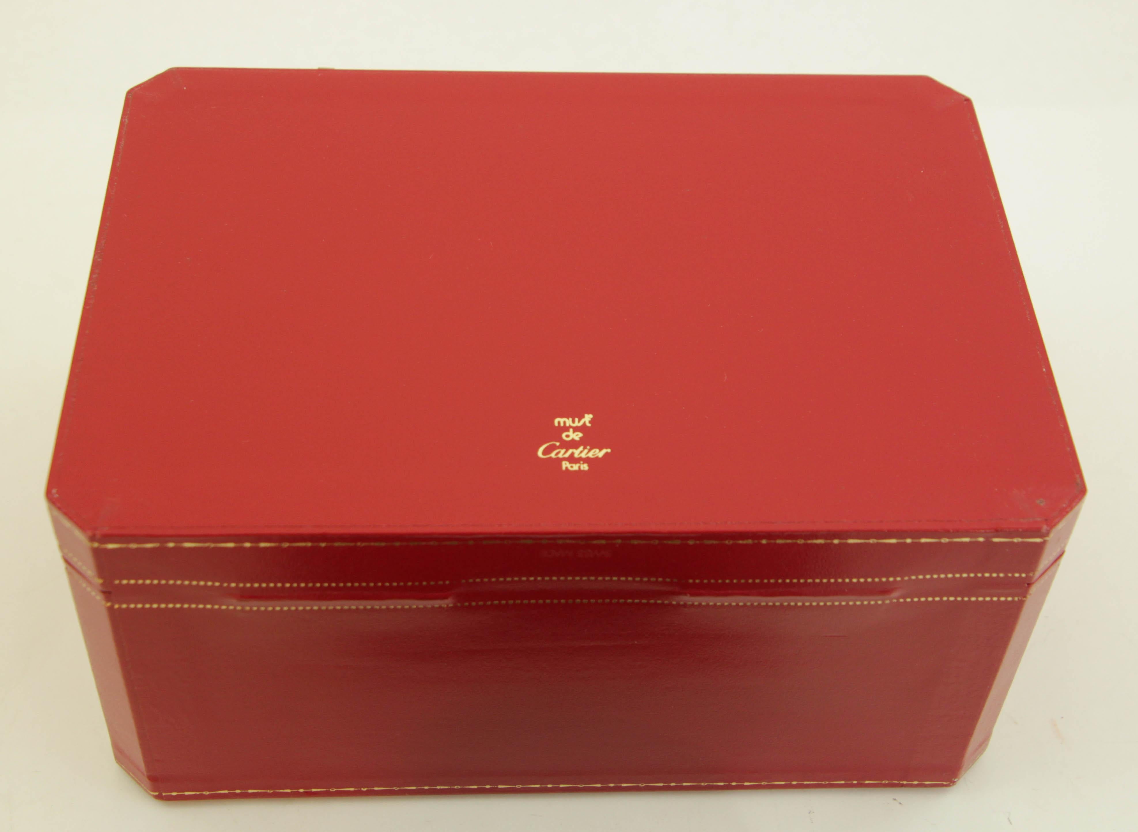 Cartier Accordion Clock with Date and White Roman Numeral Dial Circa 1980 For Sale 9