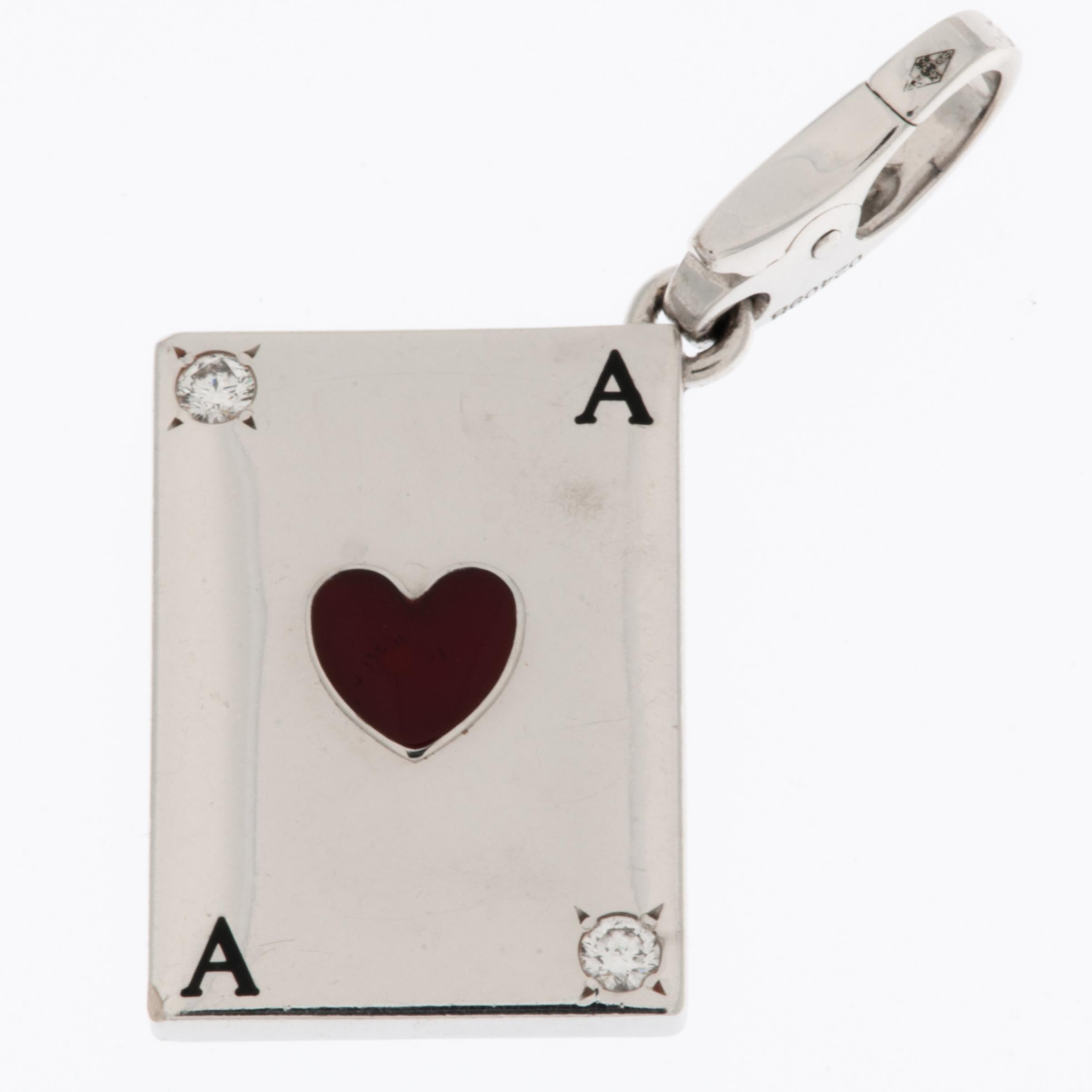Brilliant Cut Cartier Ace of Hearts Limited Edition Charm  For Sale