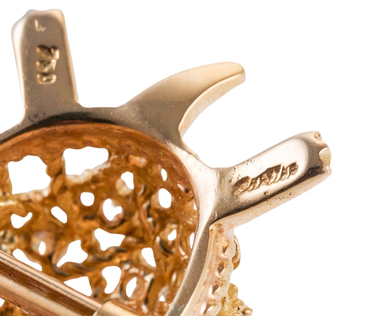 Cartier, magnifique broche tortue en or, diamants et saphirs  en vente 1