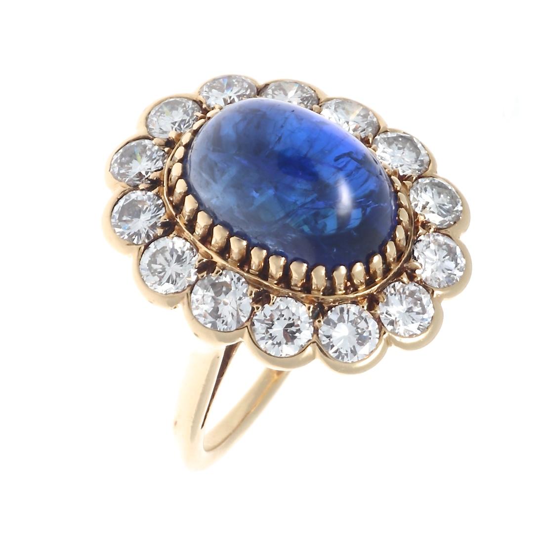Cartier AGL Certified 8.25 Carat Natural Sapphire Diamond Gold Ring In Excellent Condition In Beverly Hills, CA