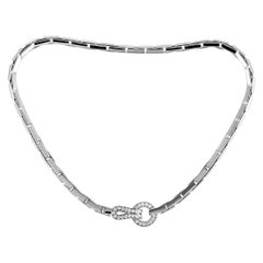 Cartier Agrafe 18 Karat White Gold 1.60 Carat Diamond Necklace