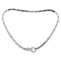 Cartier Agrafe 18 Karat White Gold 1.60 Carat Diamond Necklace