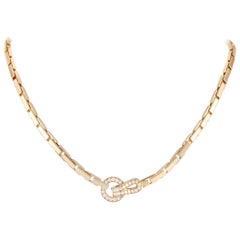 Cartier Agrafe 18 Karat Yellow Gold Diamond Choker Necklace