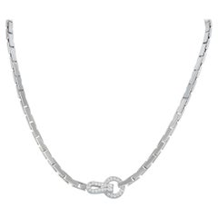 Cartier Agrafe 18K White Gold Diamond Necklace  #5073